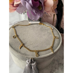 274 Naszyjnik BLUEBERRY PANCERKA SERCE STAL