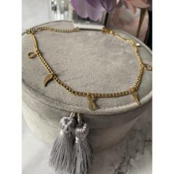 274 Naszyjnik BLUEBERRY PANCERKA SERCE STAL