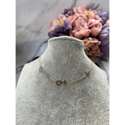 385 Złoty łańcuszek SERCE LINIA ŻYCIA STAL 316L