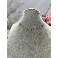 385 Złoty łańcuszek SERCE LINIA ŻYCIA STAL 316L