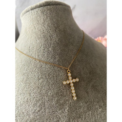 991 Celebrytka MOON RIVER Krzyż Krzyżyk CYRKONIE