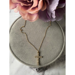 991 Celebrytka MOON RIVER Krzyż Krzyżyk CYRKONIE