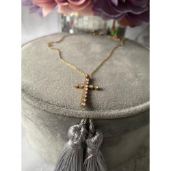 991 Celebrytka MOON RIVER Krzyż Krzyżyk CYRKONIE