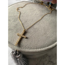 991 Celebrytka MOON RIVER Krzyż Krzyżyk CYRKONIE