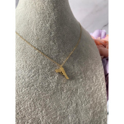 1060 Celebrytka delikatna łańcuszek PISTOLET STAL