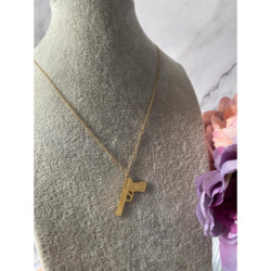 978 Celebrytka naszyjnik MOON RIVER PISTOLET STAL