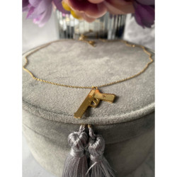 978 Celebrytka naszyjnik MOON RIVER PISTOLET STAL