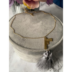 978 Celebrytka naszyjnik MOON RIVER PISTOLET STAL