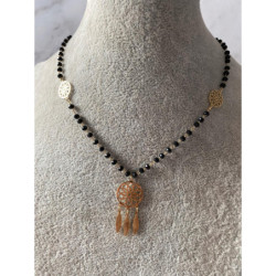 770 Różaniec naszyjnik MOON RIVER ŁAPACZ SNÓW STAL