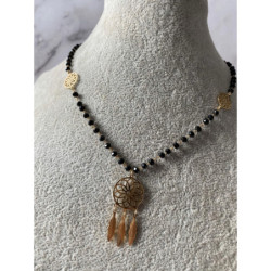 770 Różaniec naszyjnik MOON RIVER ŁAPACZ SNÓW STAL