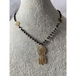 770 Różaniec naszyjnik MOON RIVER ŁAPACZ SNÓW STAL