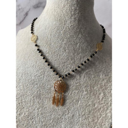 770 Różaniec naszyjnik MOON RIVER ŁAPACZ SNÓW STAL