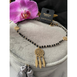 770 Różaniec naszyjnik MOON RIVER ŁAPACZ SNÓW STAL