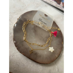 308 Bransoletka podwójna MOON RIVER MASA PERŁOWA