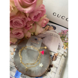 308 Bransoletka podwójna MOON RIVER MASA PERŁOWA