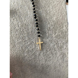 619 Różaniec naszyjnik BLUEBERRY KRZYŻ KORALIKI