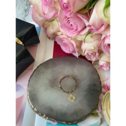 645 Pierścionek na gumce koraliki KWIATEK STAL 316