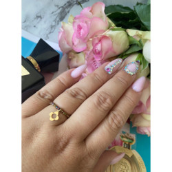 645 Pierścionek na gumce koraliki KWIATEK STAL 316