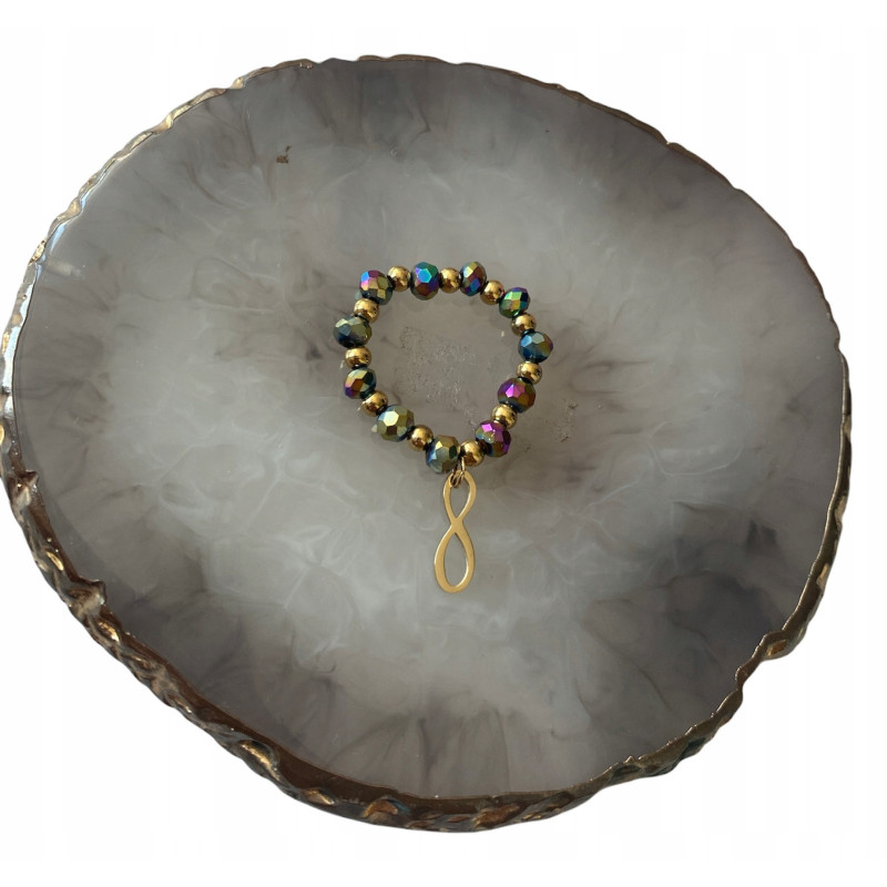 201 Pierścionek na gumce koraliki NIESKOŃCZONOŚĆ