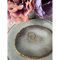 964 Pierścionek na gumce koraliki DIAMENT STAL 316