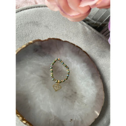 964 Pierścionek na gumce koraliki DIAMENT STAL 316