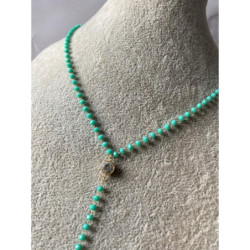 906 Różaniec krawatka Blueberry GWIAZDKA STAL 316L