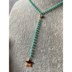 906 Różaniec krawatka Blueberry GWIAZDKA STAL 316L