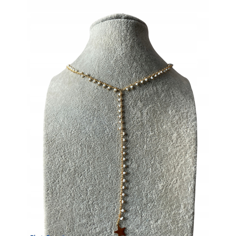 621 Różaniec krawatka Blueberry GWIAZDKA STAL 316L