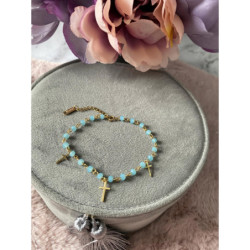 151 Bransoletka różaniec KRZYŻ KRZYŻYK STAL 316