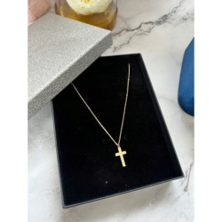137 Złoty łańcuszek KRZYŻ KRZYŻYK CYRKONIE STAL