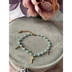 151 Bransoletka różaniec KRZYŻ KRZYŻYK STAL 316