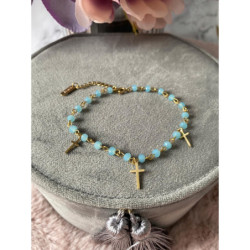 151 Bransoletka różaniec KRZYŻ KRZYŻYK STAL 316