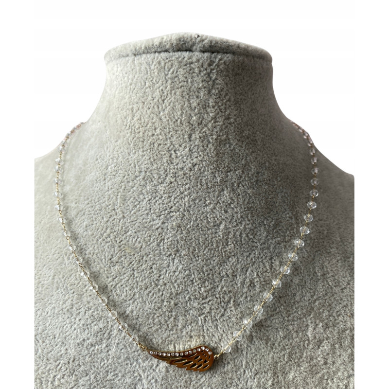 346 Różaniec naszyjnik Skrzydła Skrzydełka STAL