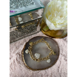 189 Bransoletka SERCE SERCA CYRKONIE STAL 316L