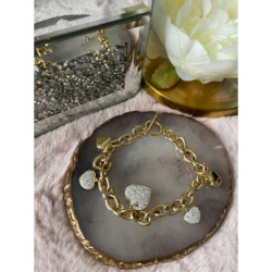 189 Bransoletka SERCE SERCA CYRKONIE STAL 316L