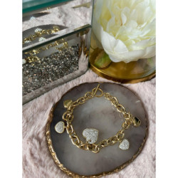 189 Bransoletka SERCE SERCA CYRKONIE STAL 316L