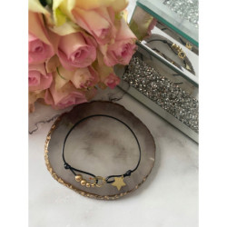 131 Bransoletka na sznurku GWIAZDKA GWIAZKA STAL