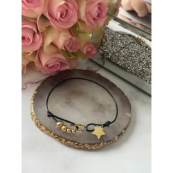 131 Bransoletka na sznurku GWIAZDKA GWIAZKA STAL