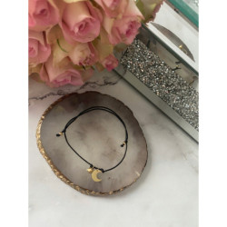 138 Bransoletka na sznurku KSIĘŻYC CYRKONIA STAL