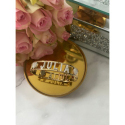 Sztywna bransoletka z imieniem JULIA CYRKONIE