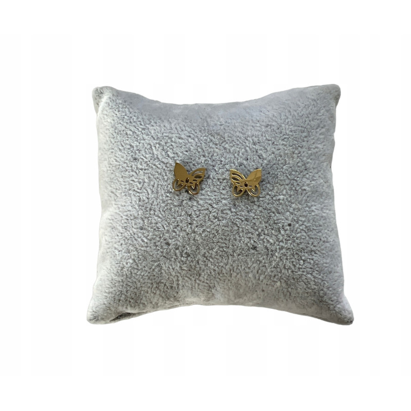 Złote kolczyki wkrętki MOTYL MOTYLEK STAL 316L