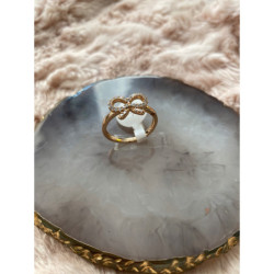 1008 Pierścionek kokardka kokardka cyrkonie roz 9