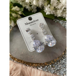 427 Kolczyki wieczorowe ślub cyrkonie stal 316L