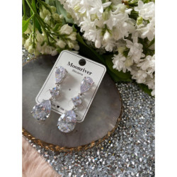 415 Kolczyki wieczorowe ślub cyrkonie stal 316L