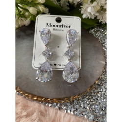 415 Kolczyki wieczorowe ślub cyrkonie stal 316L