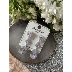 415 Kolczyki wieczorowe ślub cyrkonie stal 316L