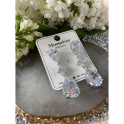 415 Kolczyki wieczorowe ślub cyrkonie stal 316L