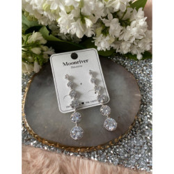 426 Kolczyki wieczorowe ślub cyrkonie stal 316L