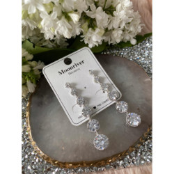 426 Kolczyki wieczorowe ślub cyrkonie stal 316L