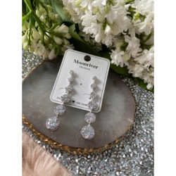 426 Kolczyki wieczorowe ślub cyrkonie stal 316L